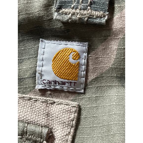 Carhartt Women's Green Camo Camouflage Mid Rise Straight Cargo Trousers Pants 10 - Picture 3 of 5